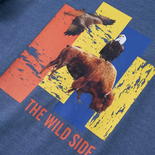 Kék melange hosszú ujjú gyerekpóló 128