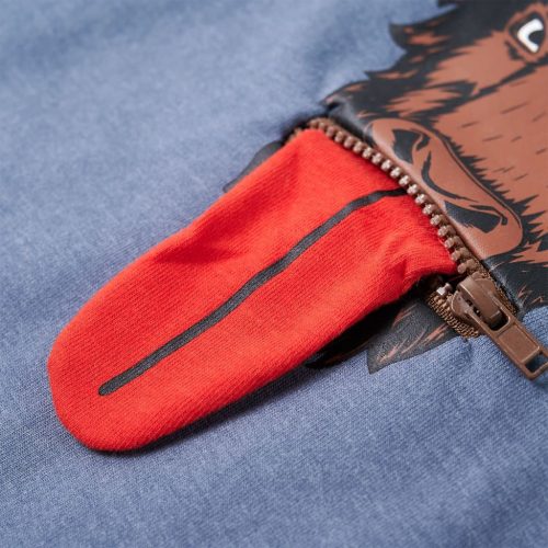 Kék melange kapucnis gyerekpulóver 104