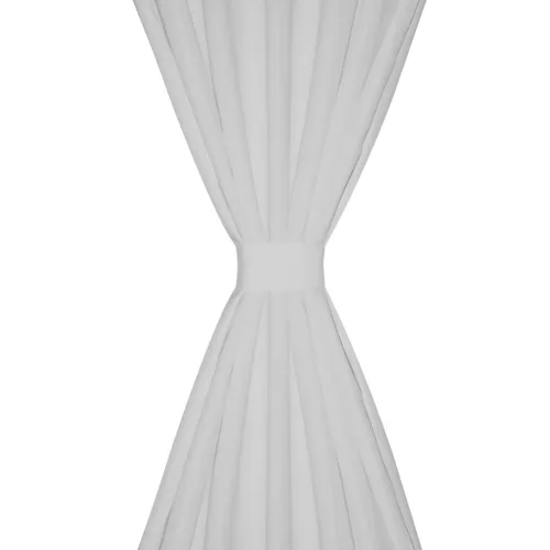 2 db fehér mikroszatén függöny karikákkal 140 x 175 cm