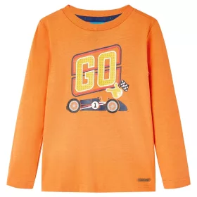 Sötét narancssárga hosszú ujjú gyerekpóló 128
