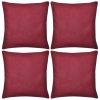 4 db pamut párnahuzat 40 x 40 cm burgundi bőr szín
