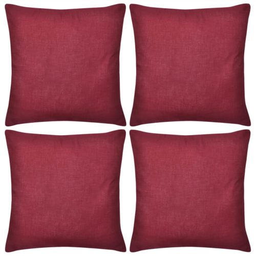 4 db pamut párnahuzat 40 x 40 cm burgundi bőr szín