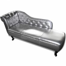 VID Ezüst színű Chesterfield kanapé 