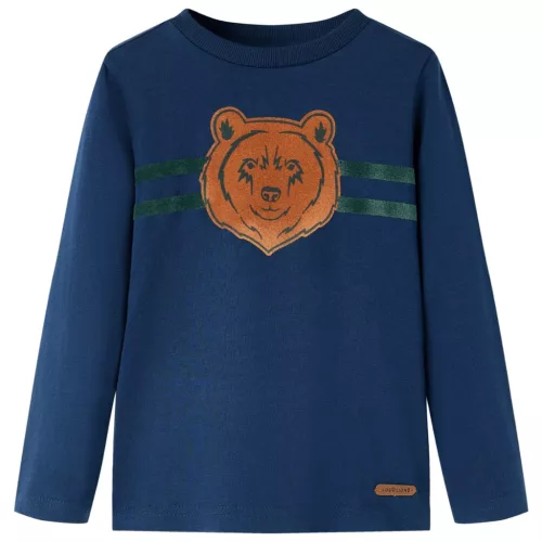 Tengerészkék hosszú ujjú gyerekpóló 128