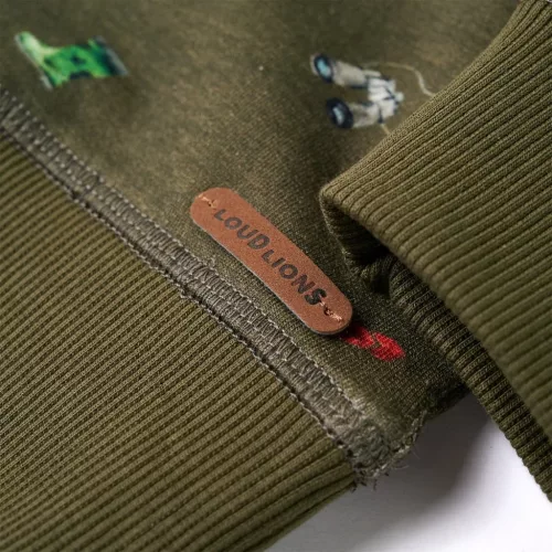 Khaki gyerekpulóver 116