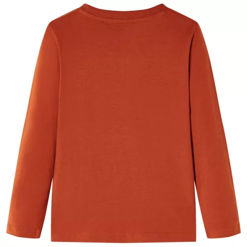 Világos rozsda hosszú ujjú gyerekpóló 140