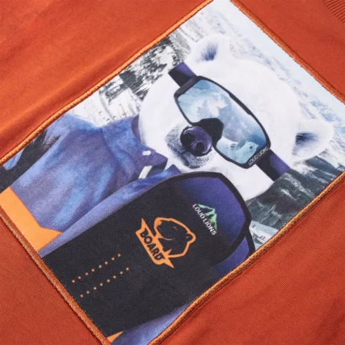 Világos rozsda hosszú ujjú gyerekpóló 140