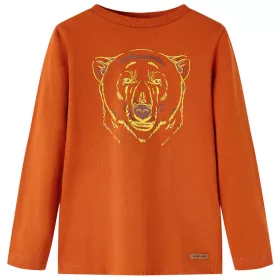 Világos rozsda hosszú ujjú gyerekpóló 128