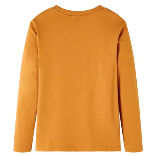 Sötét okker hosszú ujjú gyerekpóló 116