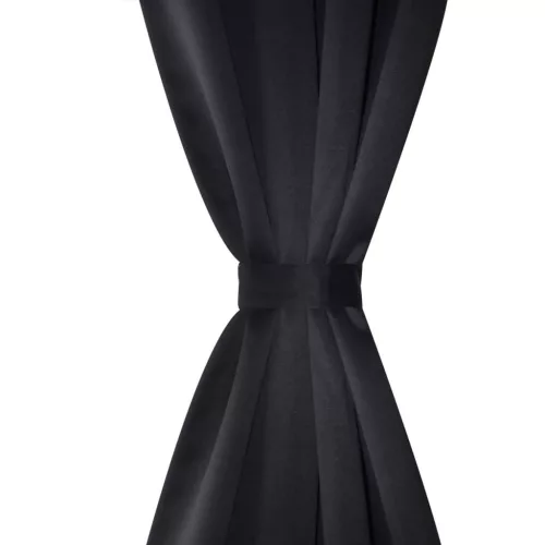  2 db fekete sötétítőfüggöny fém fűzőlyukakkal 135 x 175 cm