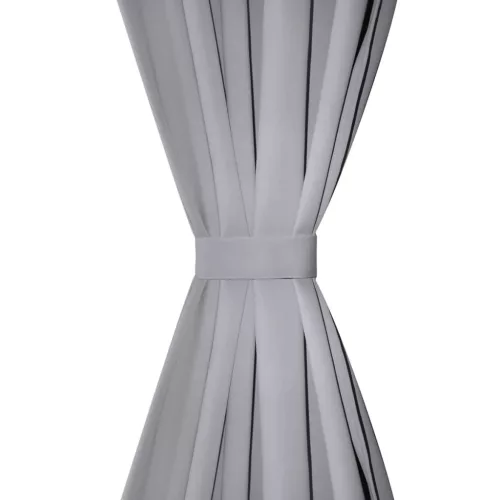  2 db szürke sötétítőfüggöny fém fűzőlyukakkal 135 x 175 cm