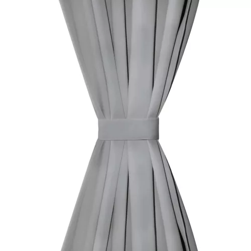  2 db szürke mikroszatén függöny karikákkal 140 x 225 cm