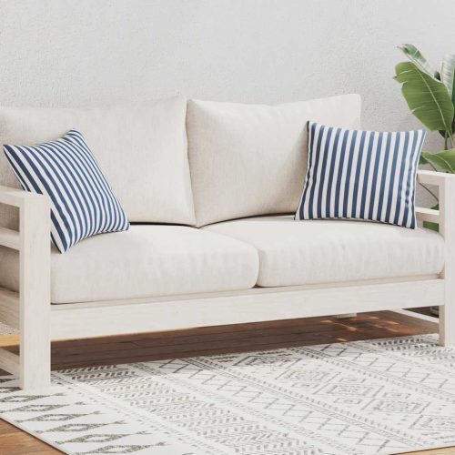  2 db tengerészkék csíkos kültéri párna 45 x 45 cm