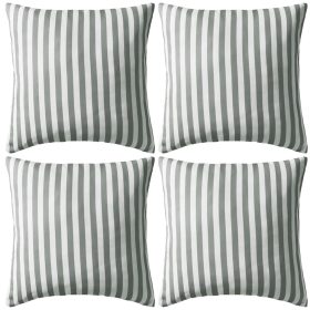  4 db szürke csíkos kültéri párna 45 x 45 cm