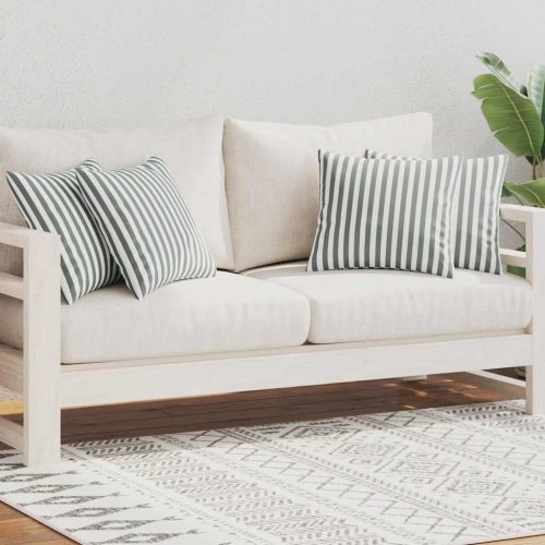  4 db szürke csíkos kültéri párna 45 x 45 cm