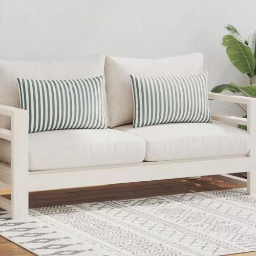  2 db tengerészkék csíkos kültéri párna 60 x 40 cm