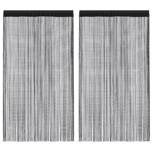  2 db fekete zsinórfüggöny 100 x 250 cm