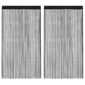  2 db fekete zsinórfüggöny 140 x 250 cm