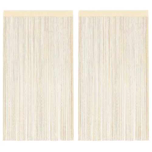  2 db krémszínű zsinórfüggöny 100 x 250 cm