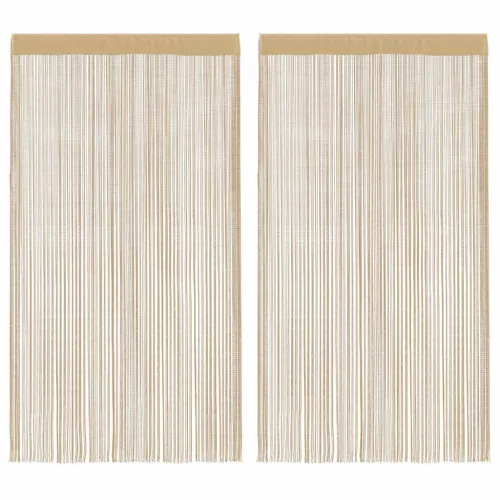  2 db bézs zsinórfüggöny 100 x 250 cm