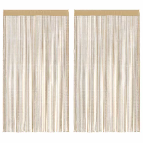  2 db bézs zsinórfüggöny 140 x 250 cm