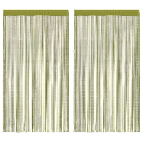  2 db zöld zsinórfüggöny 100 x 250 cm