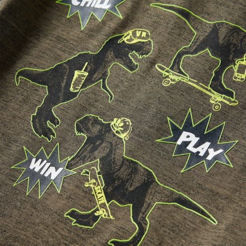 Sötétkeki melange hosszú ujjú gyerekpóló 104