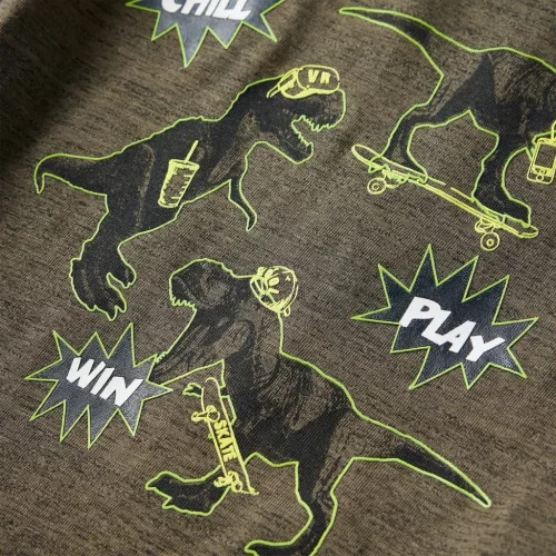 Sötétkeki melange hosszú ujjú gyerekpóló 116