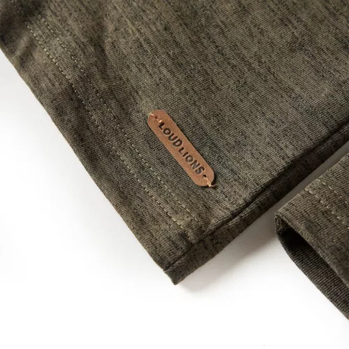 Sötétkeki melange hosszú ujjú gyerekpóló 116