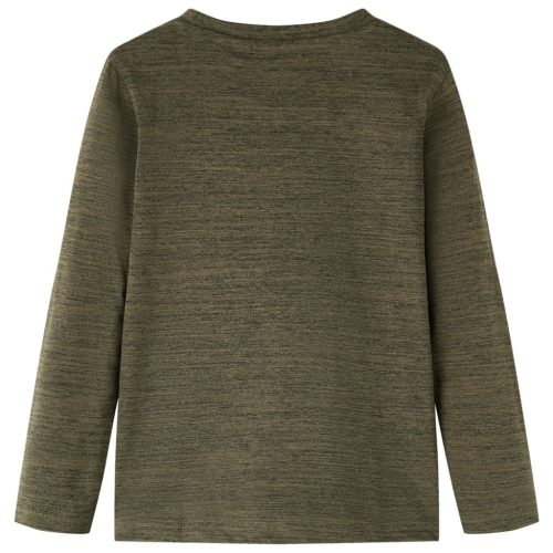 Sötétkeki melange hosszú ujjú gyerekpóló 128