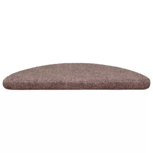  15 db öntapadós lépcsőszőnyeg 56 x 17 x 3 cm világosbarna félkör alakú
