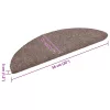  15 db öntapadós lépcsőszőnyeg 56 x 17 x 3 cm világosbarna félkör alakú