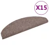  15 db öntapadós lépcsőszőnyeg 65 x 21 x 4 cm világosbarna félkör alakú nagy