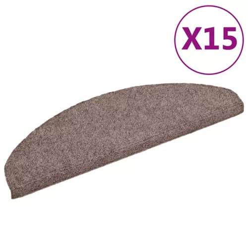  15 db öntapadós lépcsőszőnyeg 65 x 21 x 4 cm világosbarna félkör alakú nagy