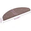  15 db öntapadós lépcsőszőnyeg 65 x 21 x 4 cm világosbarna félkör alakú nagy