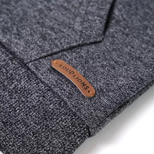 Szürke melange kapucnis gyerekpulóver cipzárral 92