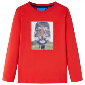 Piros hosszúujjú gyerekpóló 128