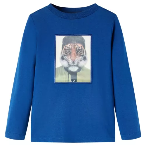 Sötétkék hosszú ujjú gyerekpóló 128