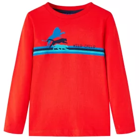 Piros hosszúujjú gyerekpóló 116