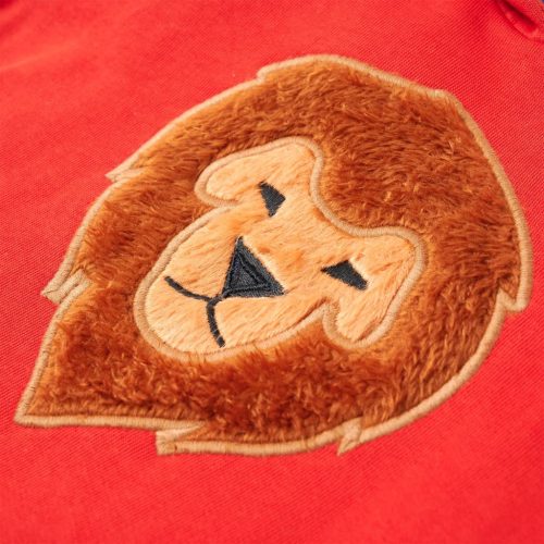 Piros kapucnis gyerekpulóver 104