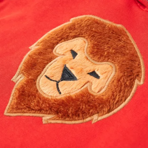 Piros kapucnis gyerekpulóver 116