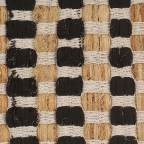  kézzel szőtt természetes/fekete juta fürdőszobaszőnyeg-szett