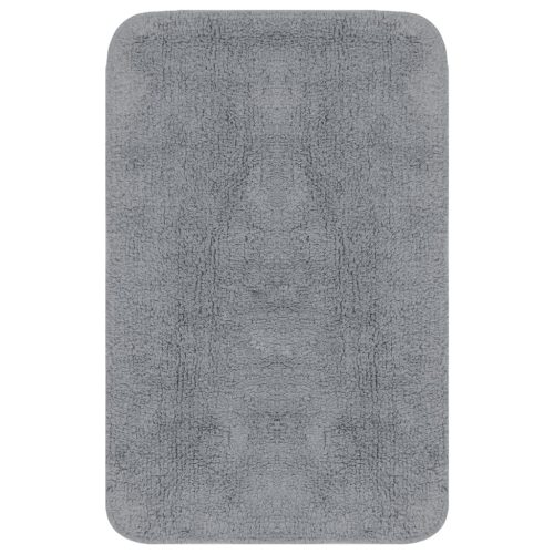  3 darabos szürke szövet fürdőszobaszőnyeg-garnitúra
