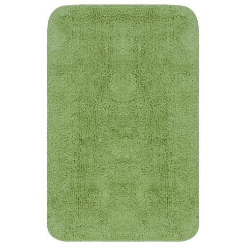  3 darabos zöld szövet fürdőszobaszőnyeg-garnitúra