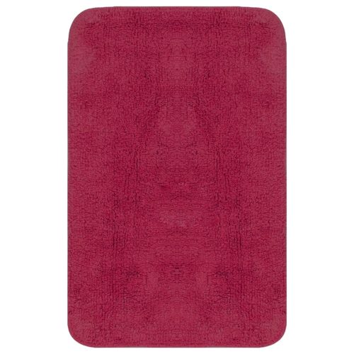  3 darabos fuksziaszínű szövet fürdőszobaszőnyeg-garnitúra