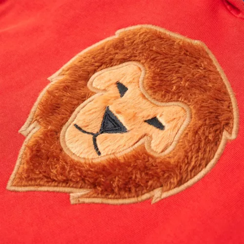 Piros kapucnis gyerekpulóver 128