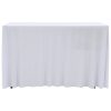  2 darab fehér sztreccs asztalszoknya 120 x 60,5 x 74 cm