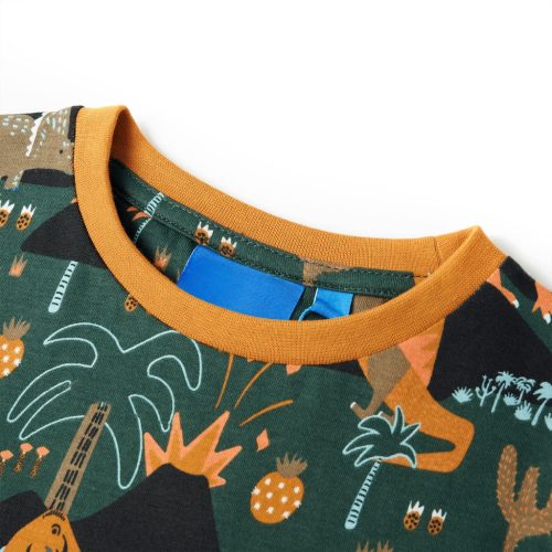 Sötétzöld hosszú ujjú gyerekpizsama 104