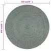  olívazöld kézzel font kör alakú jutaszőnyeg 150 cm