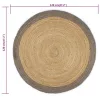  szürke szélű kézzel font jutaszőnyeg 120 cm
